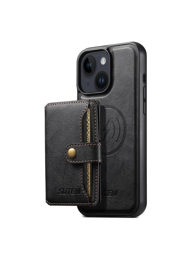 Suteni Case For iPhone 13 M4 Magnetic Card Bag MagSafe Leather Phone Case - Image 1