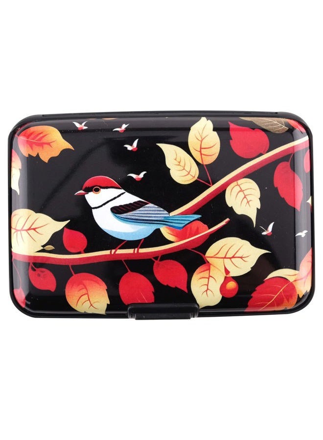 BoHong RFID Credit Card Holder for Women Credit Card Case Business Card Holder Mini Slim Credit Card Wallets for Women Men,7 Slots, a bird, Modern - Image 2