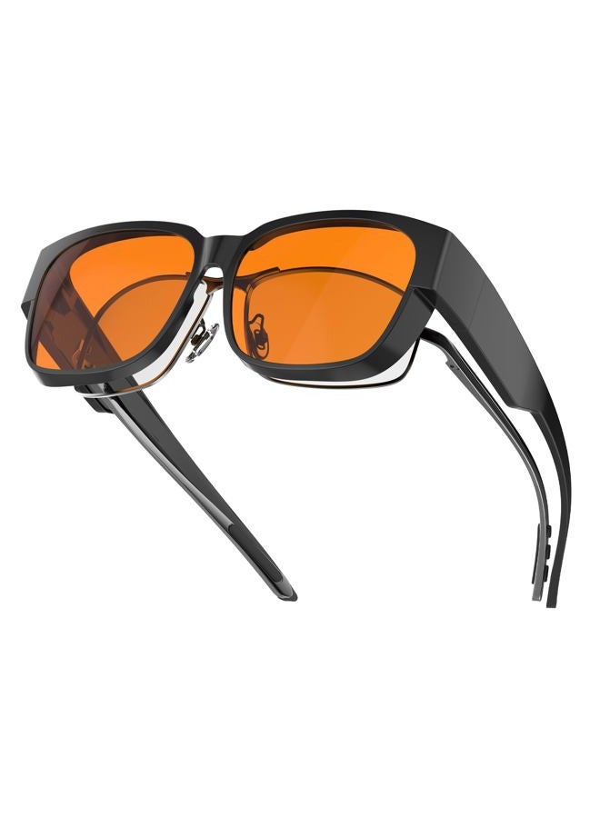 Goiteia Amber Orange Blue Light Blocking Fit over Large-Framed Glasses for Women Men,Blue Blocker Computer Glasses for Insomnia/Migraine/Light Sensitivity  - Image 1
