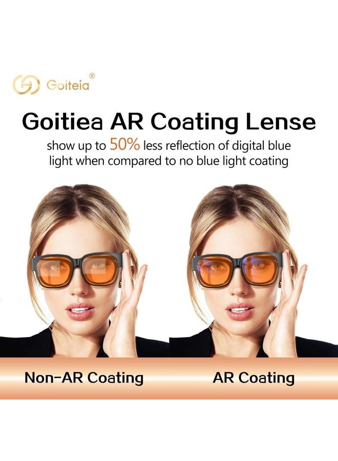 Goiteia Amber Orange Blue Light Blocking Fit over Large-Framed Glasses for Women Men,Blue Blocker Computer Glasses for Insomnia/Migraine/Light Sensitivity  - Image 5
