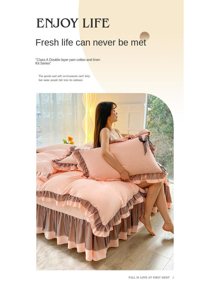 General Simple Solid Color Washable Bed Sheet And Duvet Cover Set  - Image 2