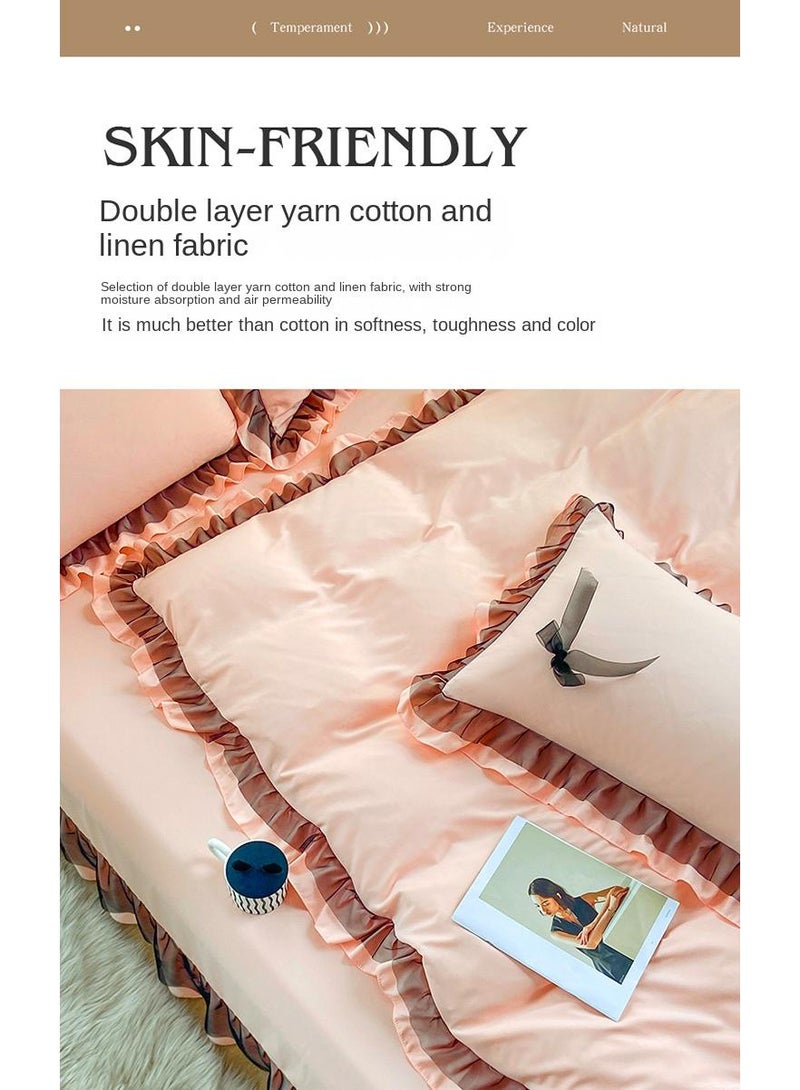 General Simple Solid Color Washable Bed Sheet And Duvet Cover Set  - Image 5