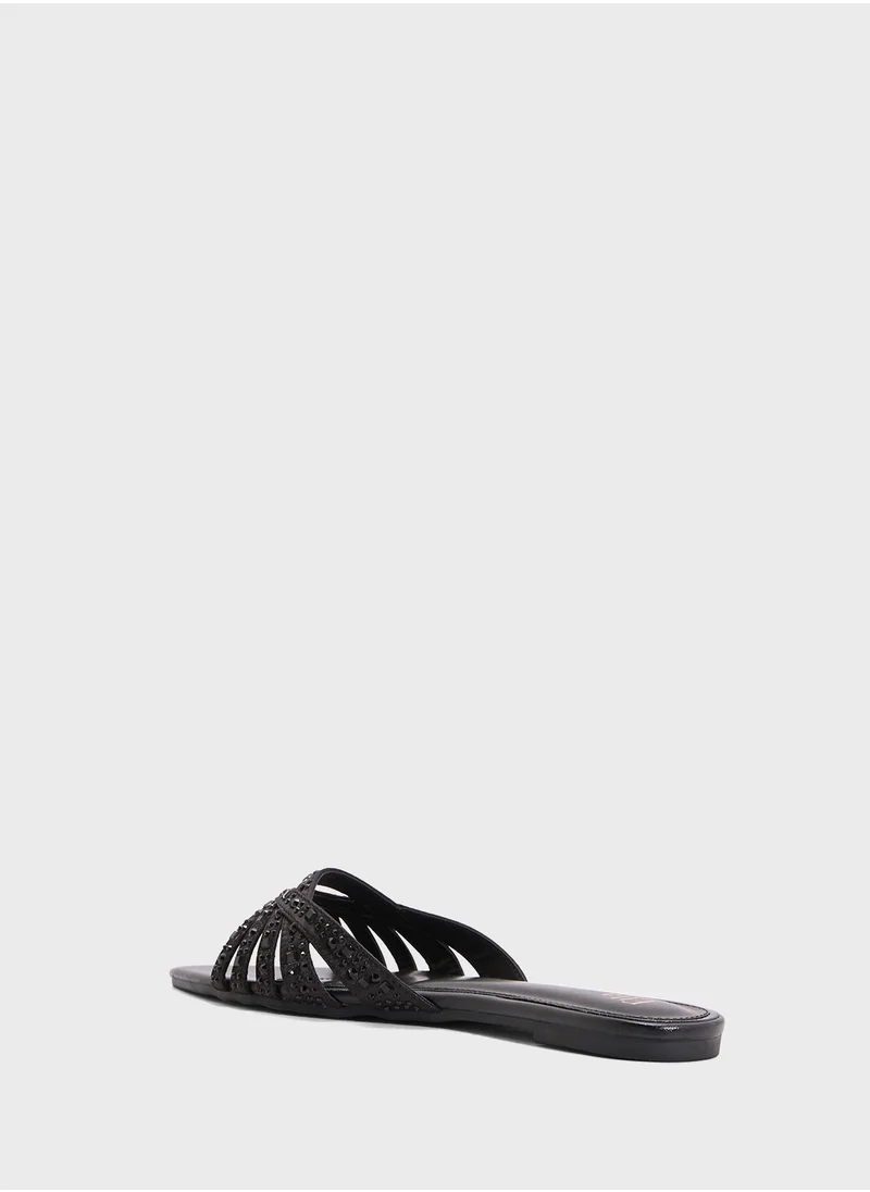 Ella Limited Edition Diamante Pointed Toe Flat Sandal