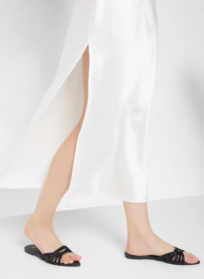Ella Limited Edition Diamante Pointed Toe Flat Sandal