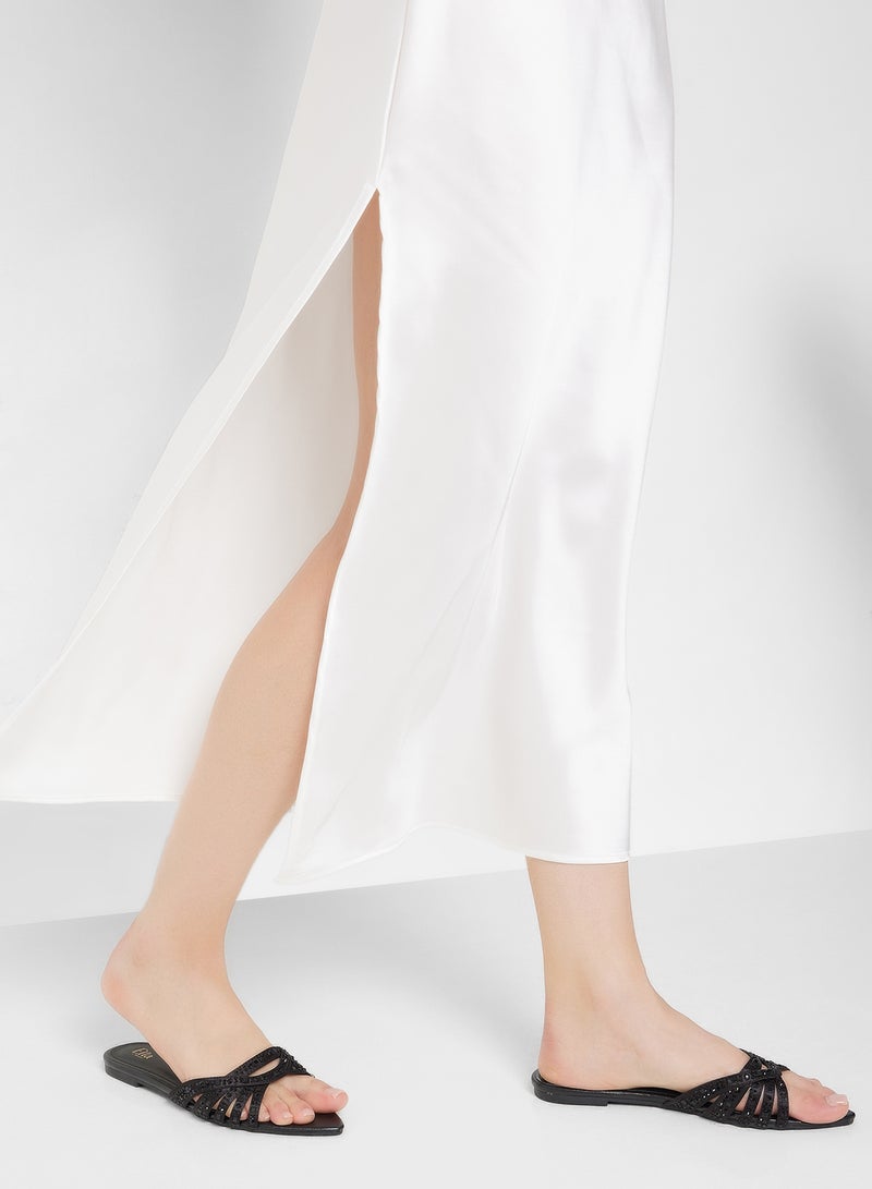 Ella Limited Edition Diamante Pointed Toe Flat Sandal  - Image 5