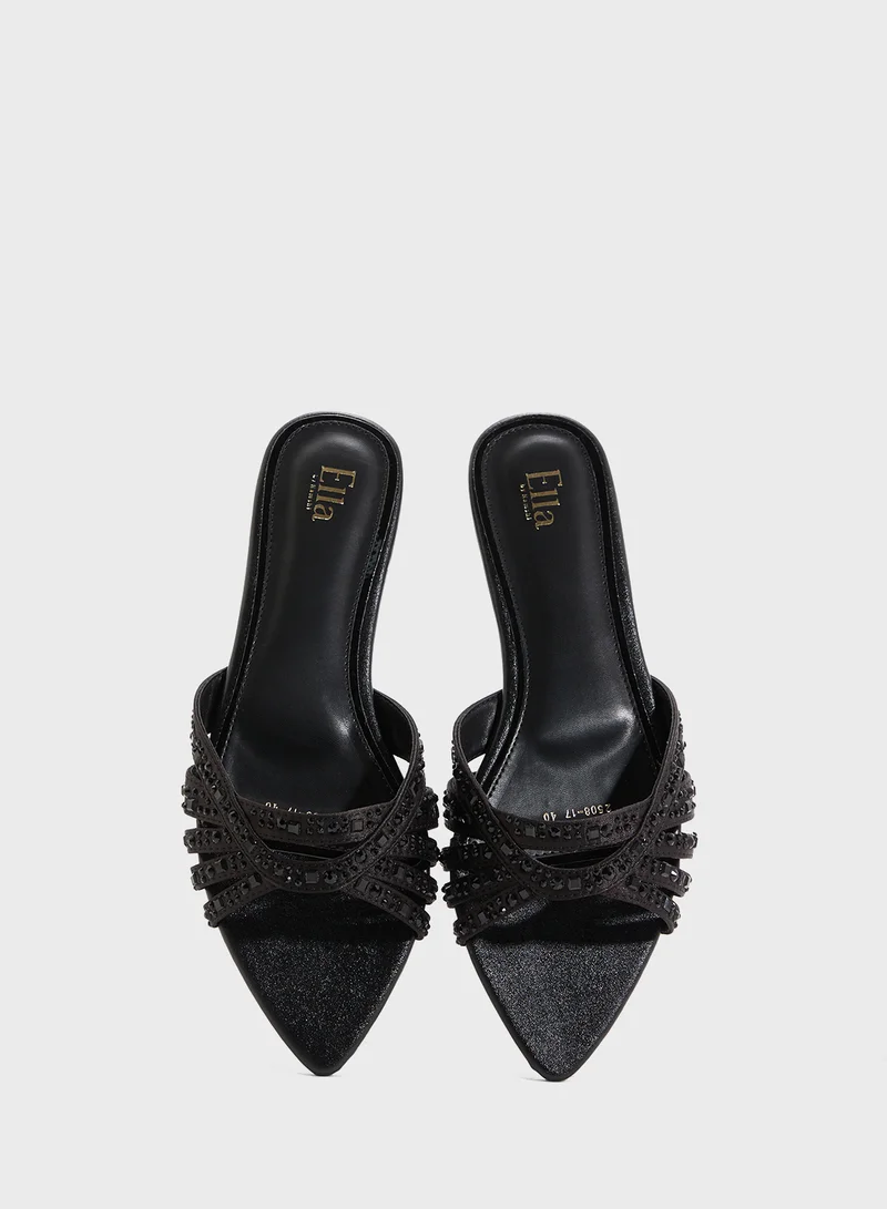 Ella Limited Edition Diamante Pointed Toe Flat Sandal