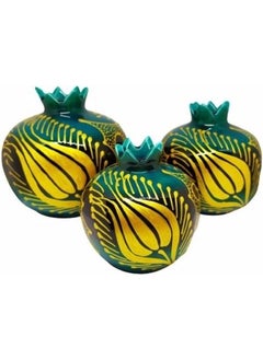 EGE A an Turquoise Tile Set of 3 Pomegranates  - Image 1