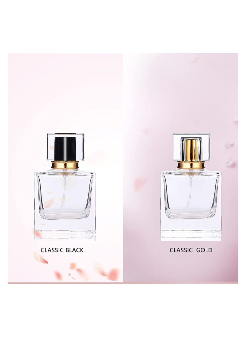 SYOSI - Spray Bottles, 2Pcs 50ml/1.69 Oz Square Empty Frosted Glass Spray Bottles Perfume Atomizer, Refillable Fine Mist Spray Empty Perfume Bottles, for Essential Oils, Makeup Toner Lotion (Transparent) - Image 1