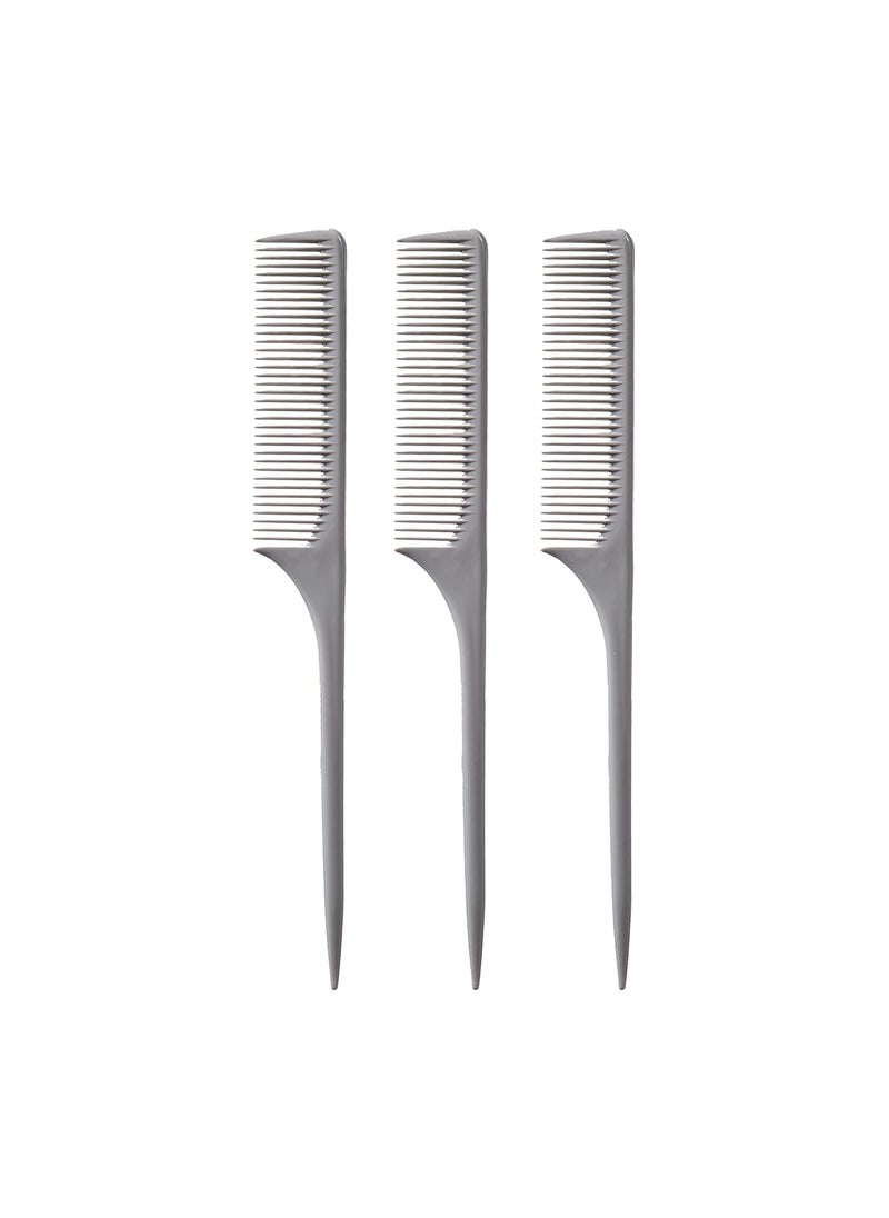 Allegro Combs Allegro Combs 61 XL Rat Tail Combs Wide Tooth Comb Detangling Hair Styling Coarse Hair Foiling Thick Back Parting Combs Hairstylist Combs For Women Made In USA 3 Pc Gray 