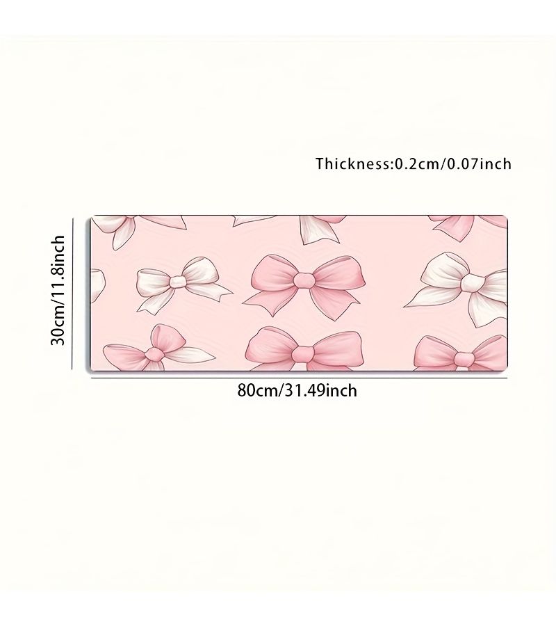 Large Sized 30x60cm Esports Gaming Mouse Pad With Repeating Pink Bow Pattern Non Slip Washable Rubber Base Oversized Desk Mat Office Desk Accessory Computer Decor Desktop Decoration - Image 5