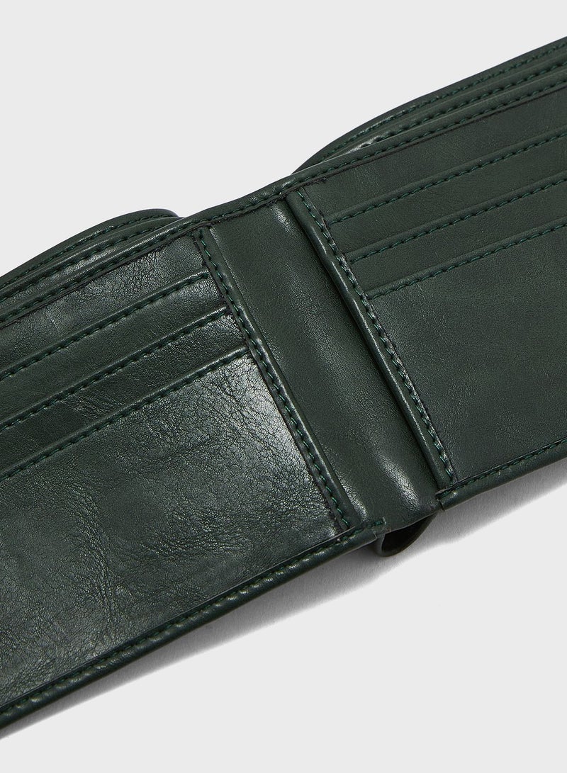 Stripes Detail Bi Fold Wallet