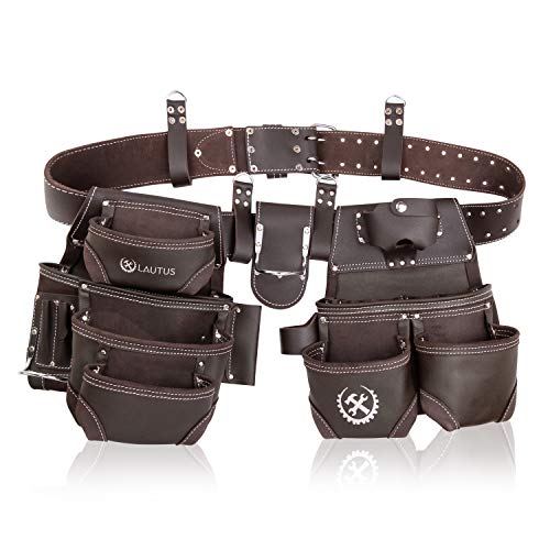 LAUTUS Oiled Tanned Rig Tool Belt/Pouch/Bag, Carpenter, Construction, Framers, Handyman, Electrician - Image 1