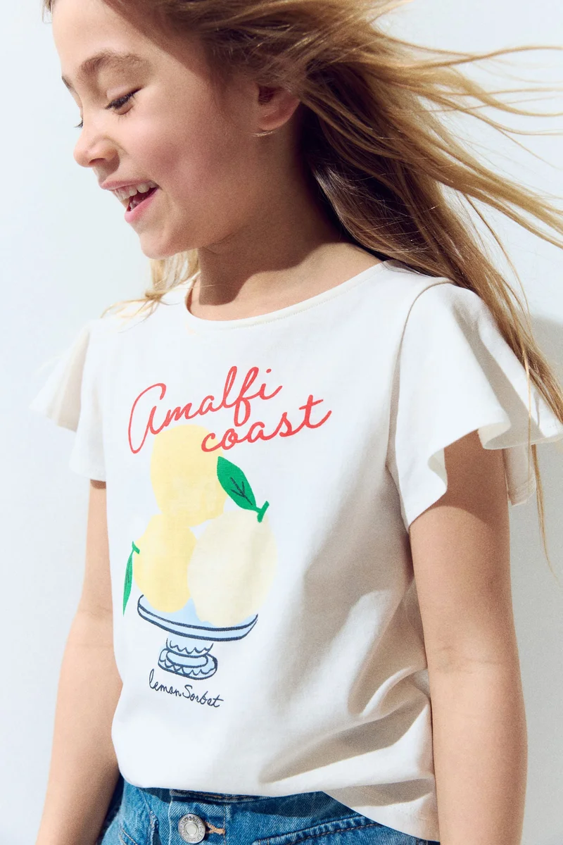 H&M Flutter-sleeved cotton top