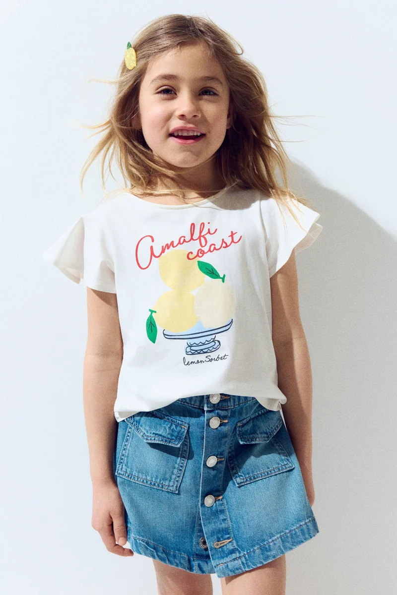 H&M Flutter-sleeved cotton top