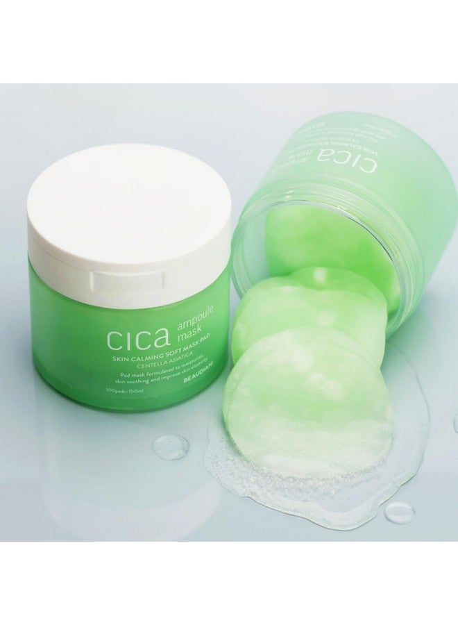 BEAUDIANI Cica Ampoule Mask 100Ea Skin Care Pad Korean Toner Pads Centella Asiatica Toner Pad Hydrating Toner Pad Facial Essentials Quick Calming Reduce Hot Flush Nutrition For Irritated Skin - Image 5