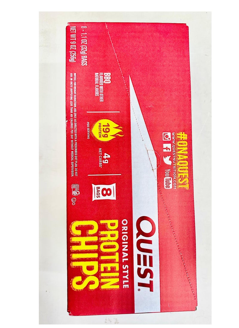 QUEST NUTRITION - Quest Protein Chips BBQ pack  8 - 1.1oz (32g) bags - Image 1