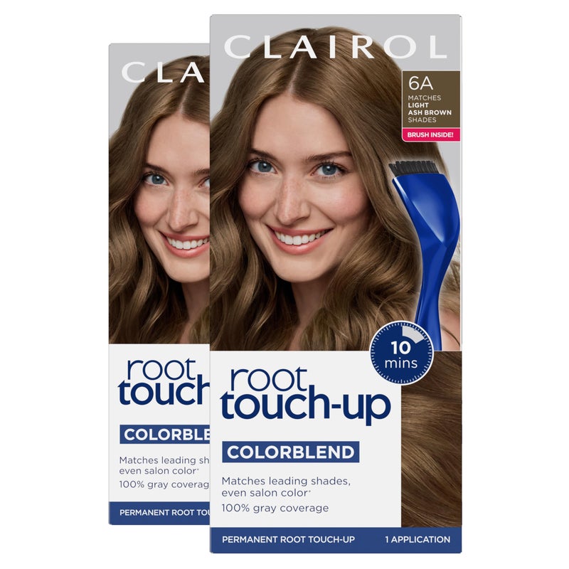 Clairol Root Touch-Up by Nice'n Easy Permanent Hair Dye, 6A Light Ash Brown Hair Color, Pack of 2 - Image 1