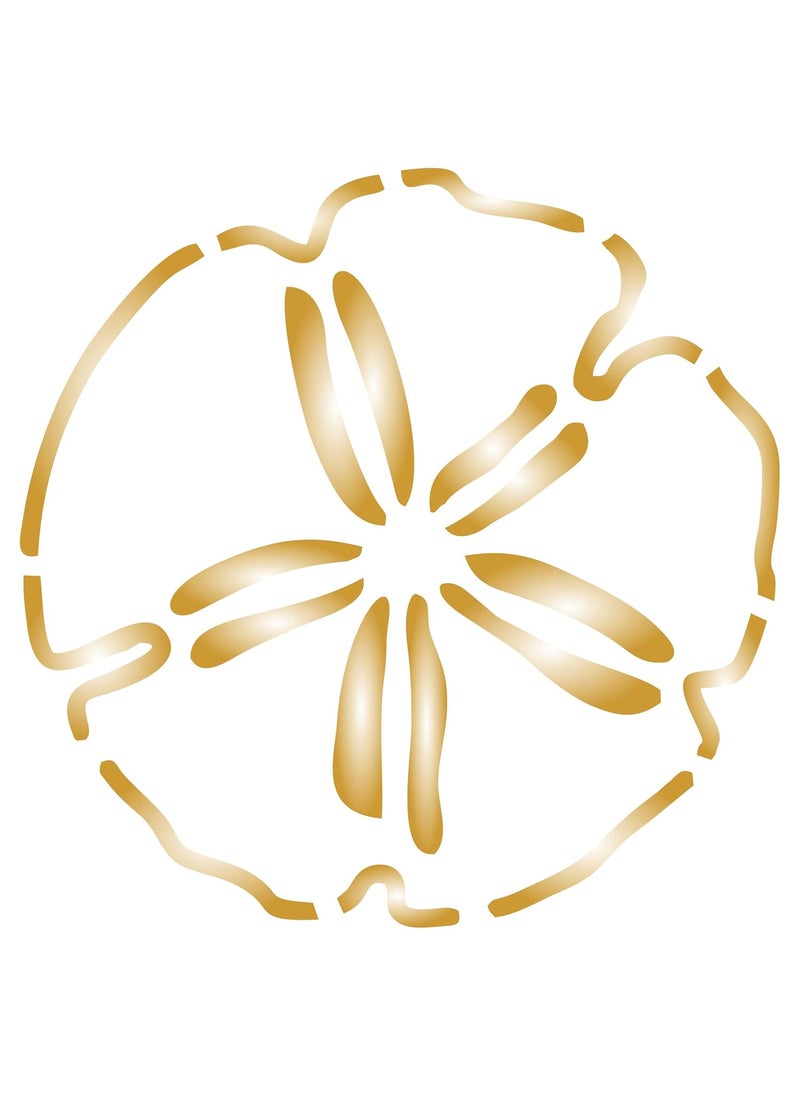 Usnyabni - Sand Dollar Stencil - 6.5 x 6.5 inch (L) - Reusable Ocean Nautical Seashore Stencils for Painting - Use on Walls, Floors, Fabrics, Glass, Wood, and More… - Image 1