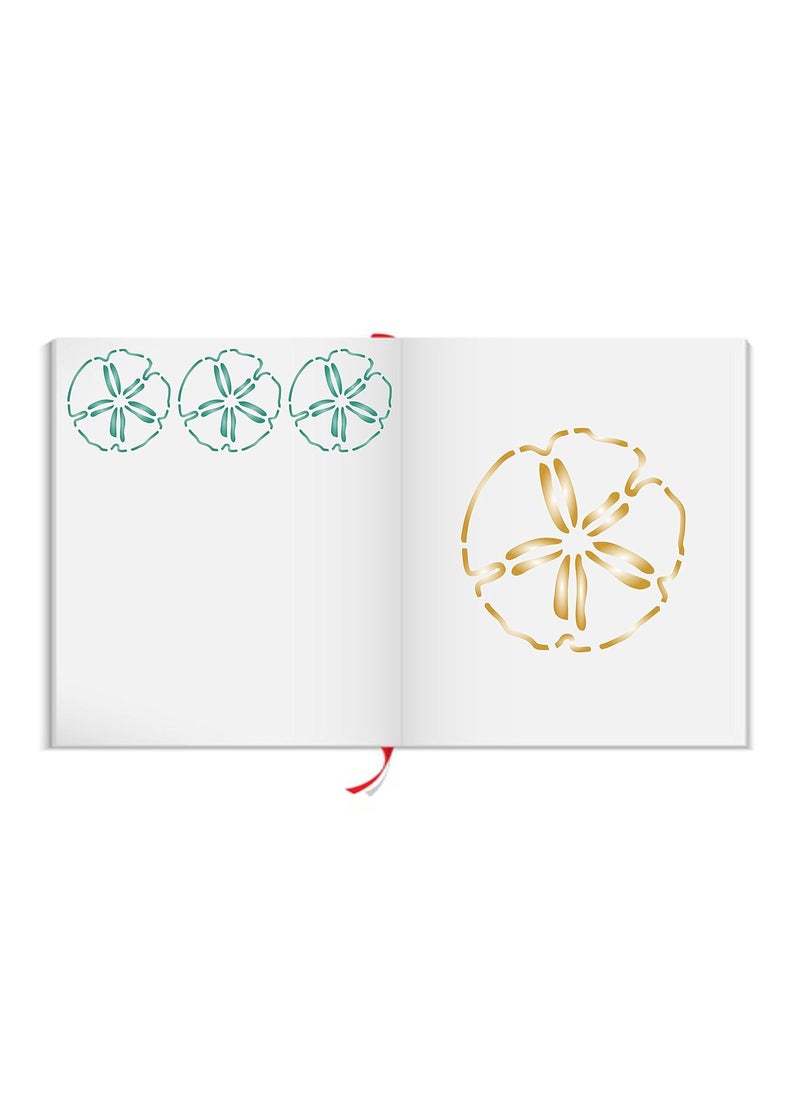 Usnyabni - Sand Dollar Stencil - 6.5 x 6.5 inch (L) - Reusable Ocean Nautical Seashore Stencils for Painting - Use on Walls, Floors, Fabrics, Glass, Wood, and More… - Image 1