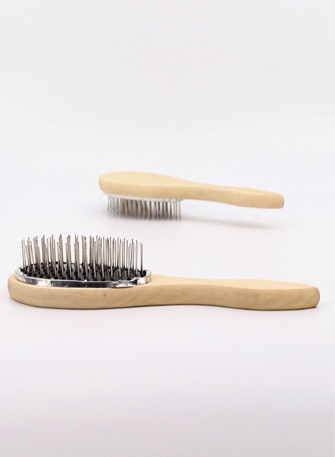 BLUSHIA Metal Hair Brush Comb, Prevent Freshening Prevent Static Electricity Beautiful Wooden Handle Wig Brush (Pack of 1) - Image 2