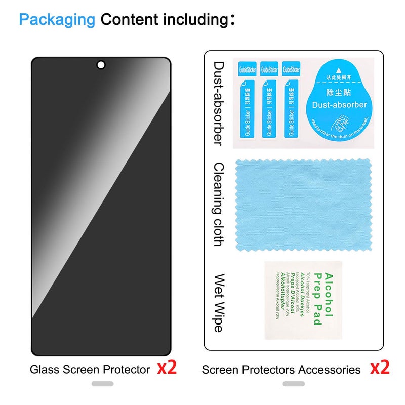 Lokyoo 2 Pack Privacy Screen Protector for Samsung Galaxy S25 Ultra[Anti-Spy Tempered Glass] [Fingerprint Unlock Support], Anti-Scratch, Bubble-Free, Easy Install 9H Protective Glass for S25 Ultra - Image 2