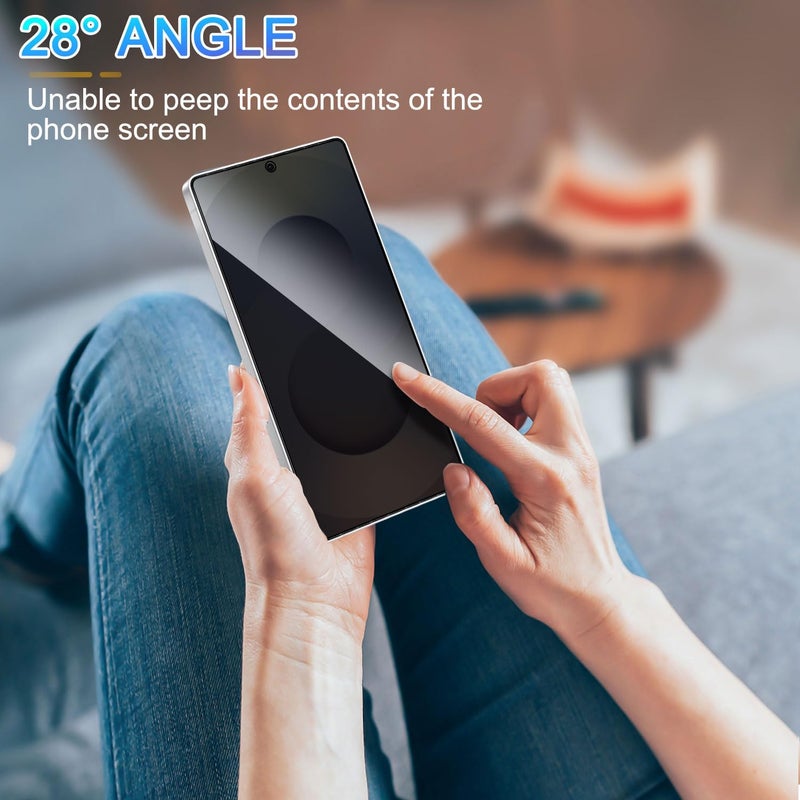 Lokyoo 2 Pack Privacy Screen Protector for Samsung Galaxy S25 Ultra[Anti-Spy Tempered Glass] [Fingerprint Unlock Support], Anti-Scratch, Bubble-Free, Easy Install 9H Protective Glass for S25 Ultra - Image 4