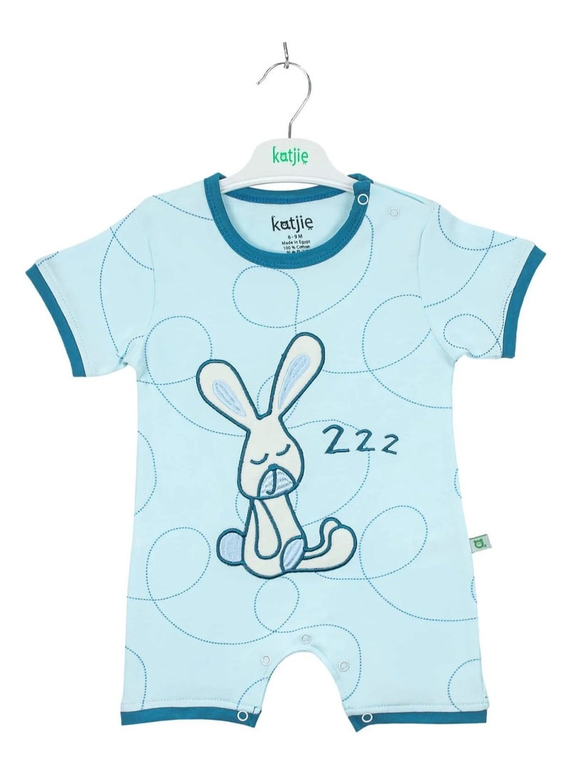Katjie Baby Girls Sleeping Bunny Printed Onesies With Snap Closure - Pink  - Image 2