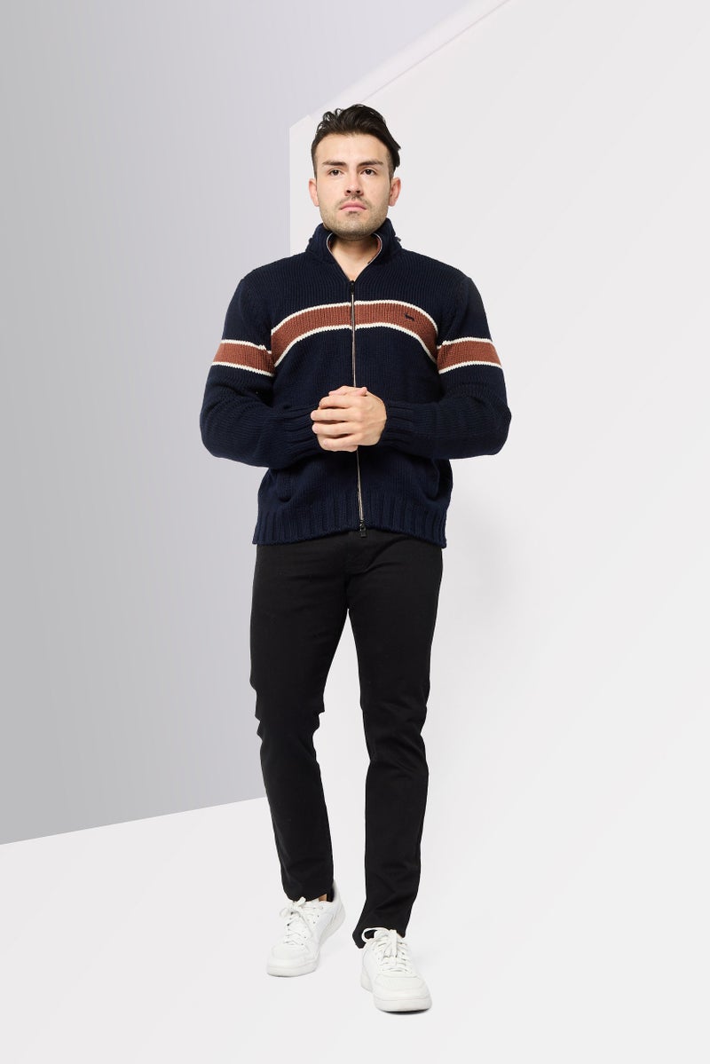 Harmont & Blaine Men High Neck Textured Sweater, Multicolor - Image 2