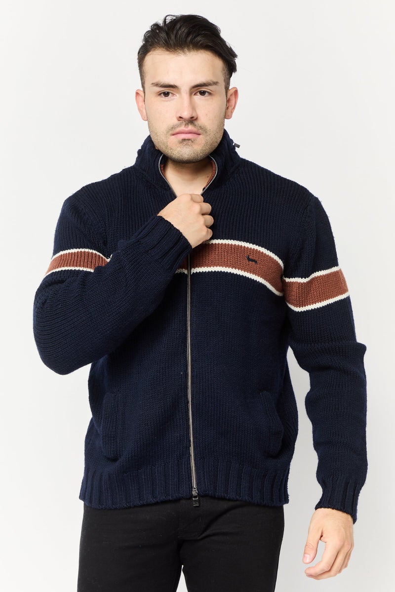 Harmont & Blaine Men High Neck Textured Sweater, Multicolor - Image 1