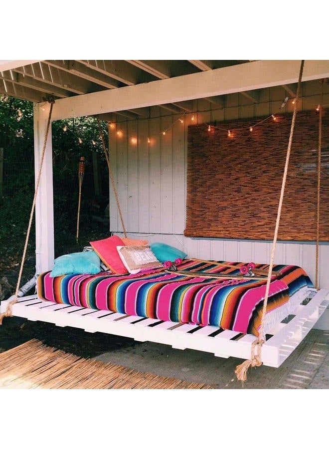 eccbox 84 X 59 Inch Large Mexican Serape Blanket with Assorted Bright Colors Mexican Tablecloth for Mexican Wedding Party Decorations - Image 1