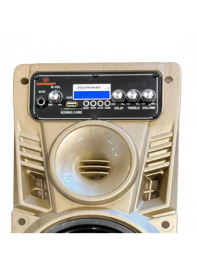 Gamma 100W Bluetooth Dual Woofer Speaker System with USB, SD/MMC, Remote Control & Wooden Cabinet-Gamma GT-7600 - Image 4
