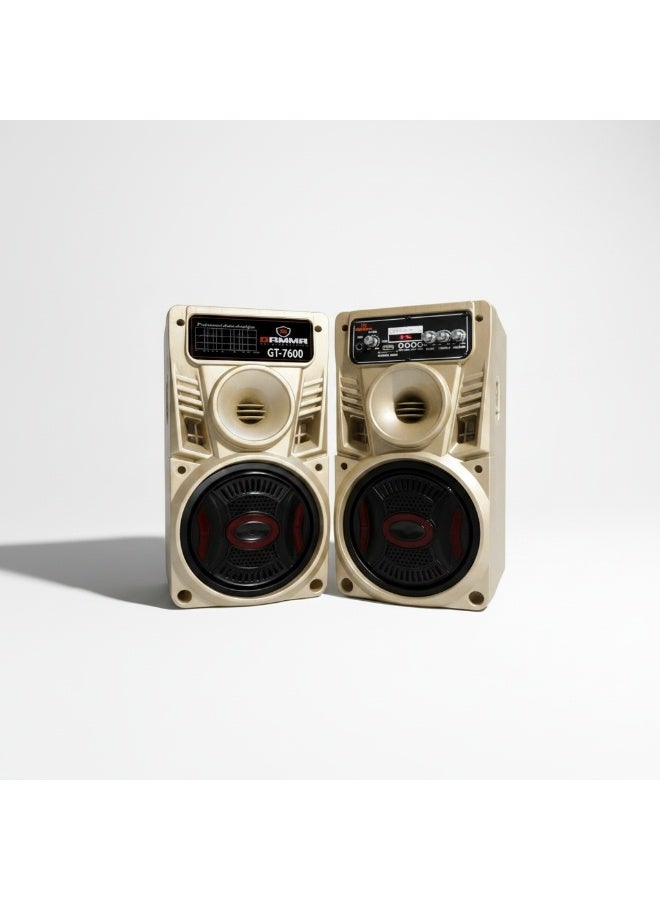 Gamma 100W Bluetooth Dual Woofer Speaker System with USB, SD/MMC, Remote Control & Wooden Cabinet-Gamma GT-7600 - Image 5