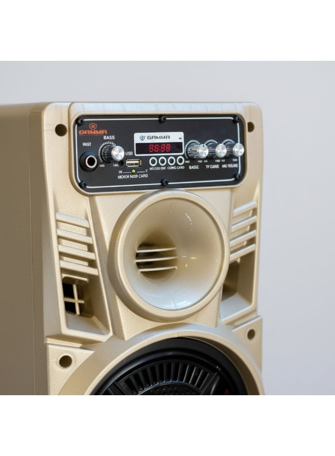 Gamma 100W Bluetooth Dual Woofer Speaker System with USB, SD/MMC, Remote Control & Wooden Cabinet-Gamma GT-7600 - Image 3