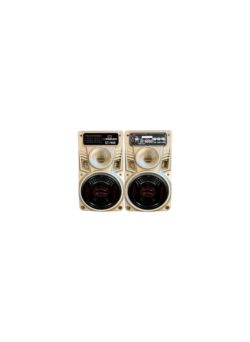 Gamma 100W Bluetooth Dual Woofer Speaker System with USB, SD/MMC, Remote Control & Wooden Cabinet-Gamma GT-7600 - Image 2