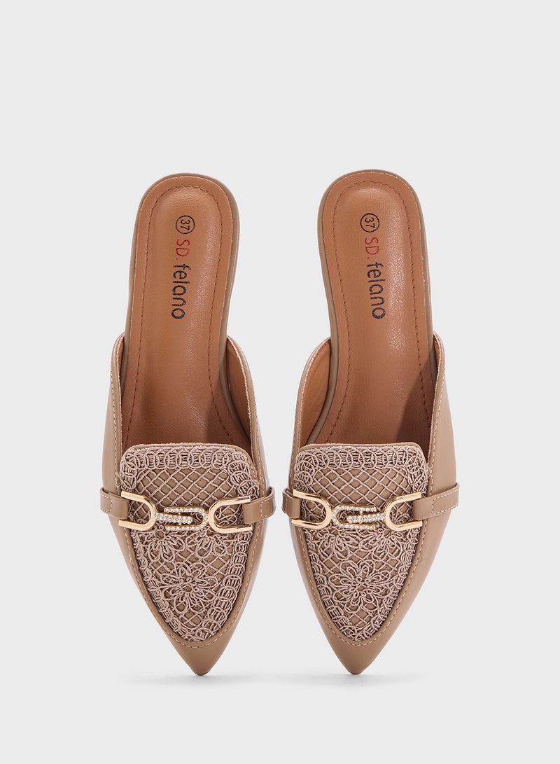 SD.Felano Pointed Toe Mules - Image 4