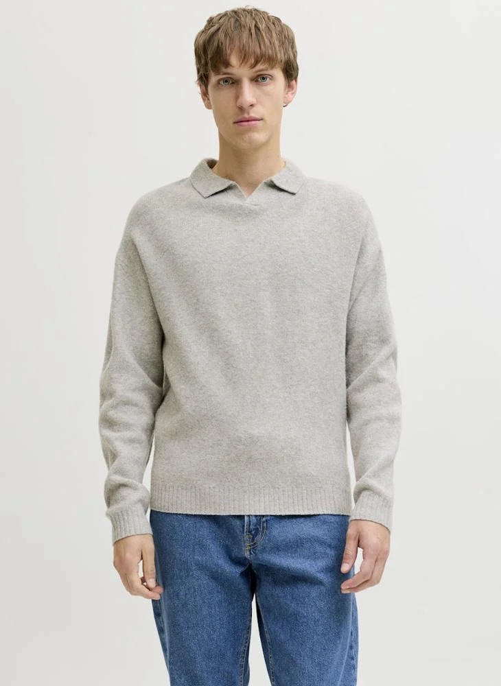 JJ Rebel Knitted Relexe Fit Split Neck Sweatshirts