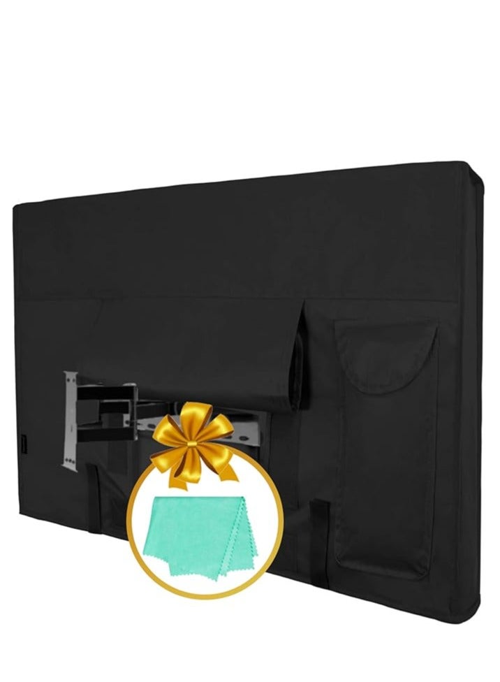 Hamood Hamood, , Easy-Going Outdoor TV Cover for 60 to 65 inches LCD, LED, protection for your television from rain, dust, wind and sunlight  Screen Protectors with Cleaning Cloth (60'' to 65'' inch,Black Provide Year-Round Protection for Your Television - Image 1
