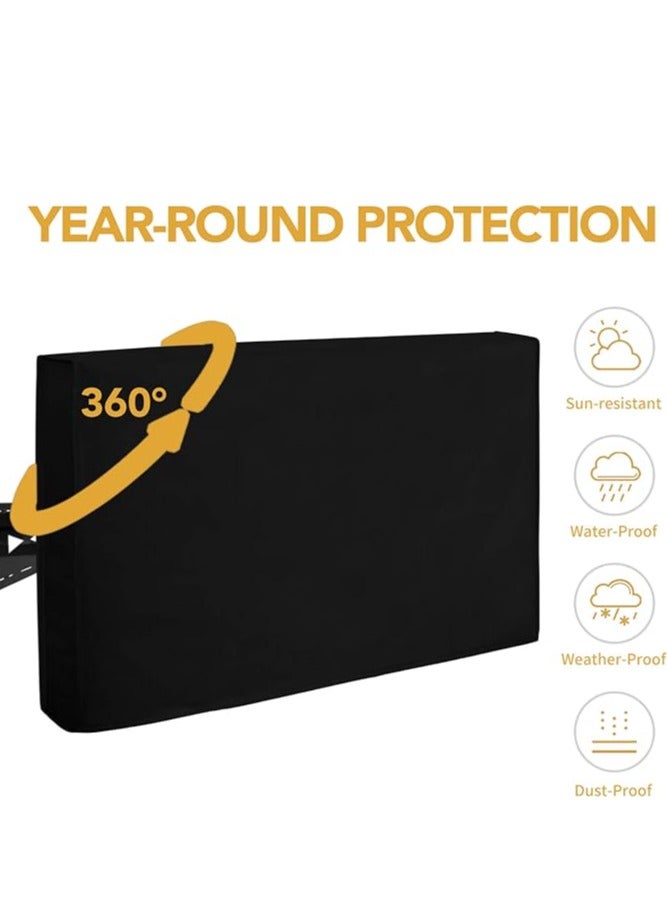 Hamood Hamood, , Easy-Going Outdoor TV Cover for 60 to 65 inches LCD, LED, protection for your television from rain, dust, wind and sunlight  Screen Protectors with Cleaning Cloth (60'' to 65'' inch,Black Provide Year-Round Protection for Your Television - Image 2