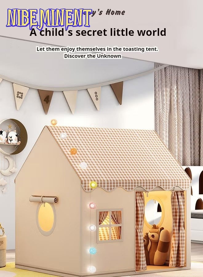 NIBEMINENT Large Kids Tent House Indoor Outdoor,Toddler Play Tent With Birthday Party Decoration,Play house for Baby Princess Castle Tent, Kids Indoor Room Toys for Girls and Boys（Tent + Cotton Ball Lamp） - Image 4