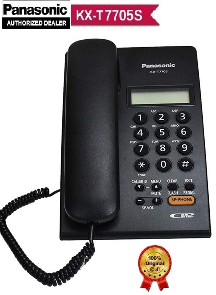 Panasonic Corded Landline Phone With Caller ID Black KX-T7705SX - Image 1