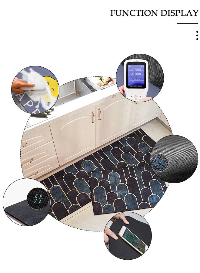 DUNISO 2PCS Non-Slip Kitchen Rugs and Mats, Anti-Fatigue Hallway Kitchen Runner Rug Set Backing Floor Mat for Kitchen Laundry Bathroom Office 40*60cm&40*120cm, Polyester, Rectangle - Image 5