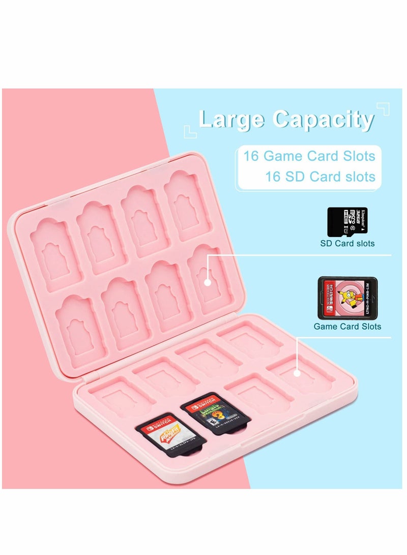 Y&D Game Card Case for Nintendo Switch SD Cards, Portable Cartridge, Cute Strawberry Pattern Storage Box with 2 Pieces Thumb Grip Caps  - Image 2