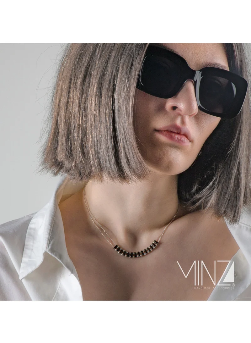 Minza  Minza " Asenath " Pure 925 Sterling Silver, Hematite Stone, Handmade Necklace for Women, Pendant and Chain Necklace, 2.500 grams of Silver, Jewelry for Casual & Special Occasion for Women | Best Price UAE