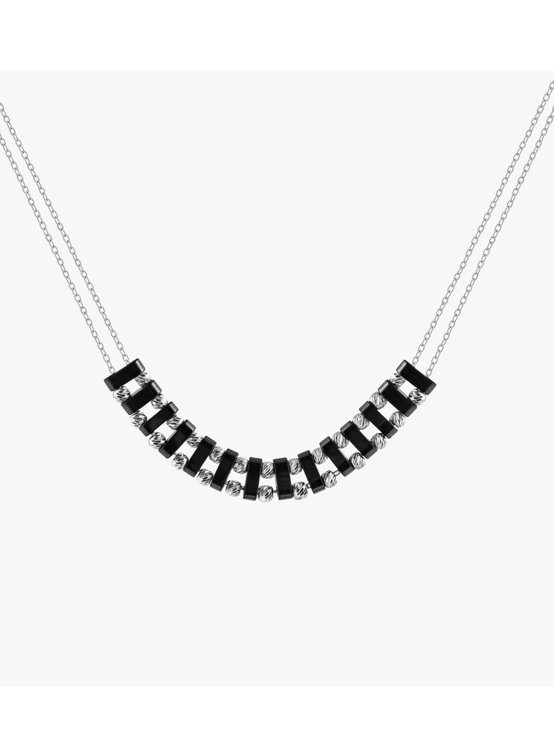 Minza " Asenath " Pure 925 Sterling Silver, Hematite Stone, Handmade Necklace for Women, Pendant and Chain Necklace, 2.500 grams of Silver, Jewelry for Casual & Special Occasion - Image 2