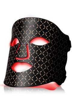 LED Light Therapy Mask, Flexible Silicone 4 Colors Lights Wavelengths for Smooths Full Face Fine Lines and Wrinkles, Firms Skin, Prevents Acne Flare-Ups, Reduces Redness Irritation