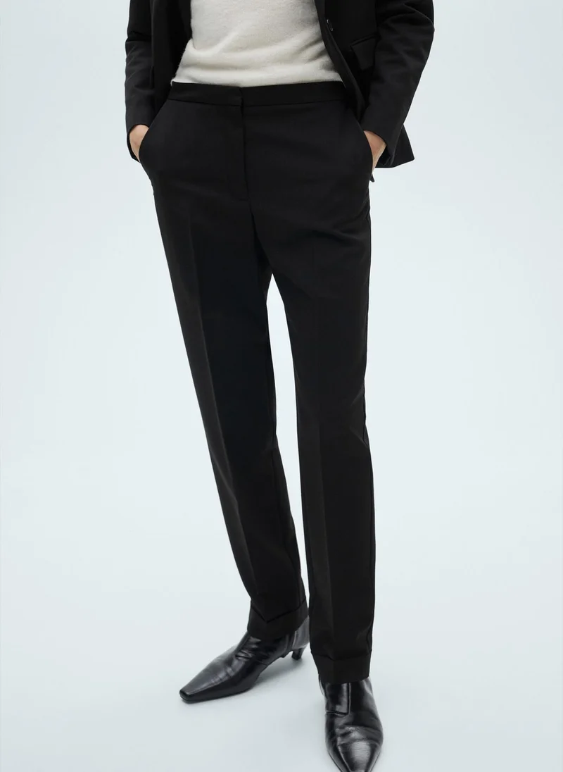 MANGO Straight Fit Suit Pants