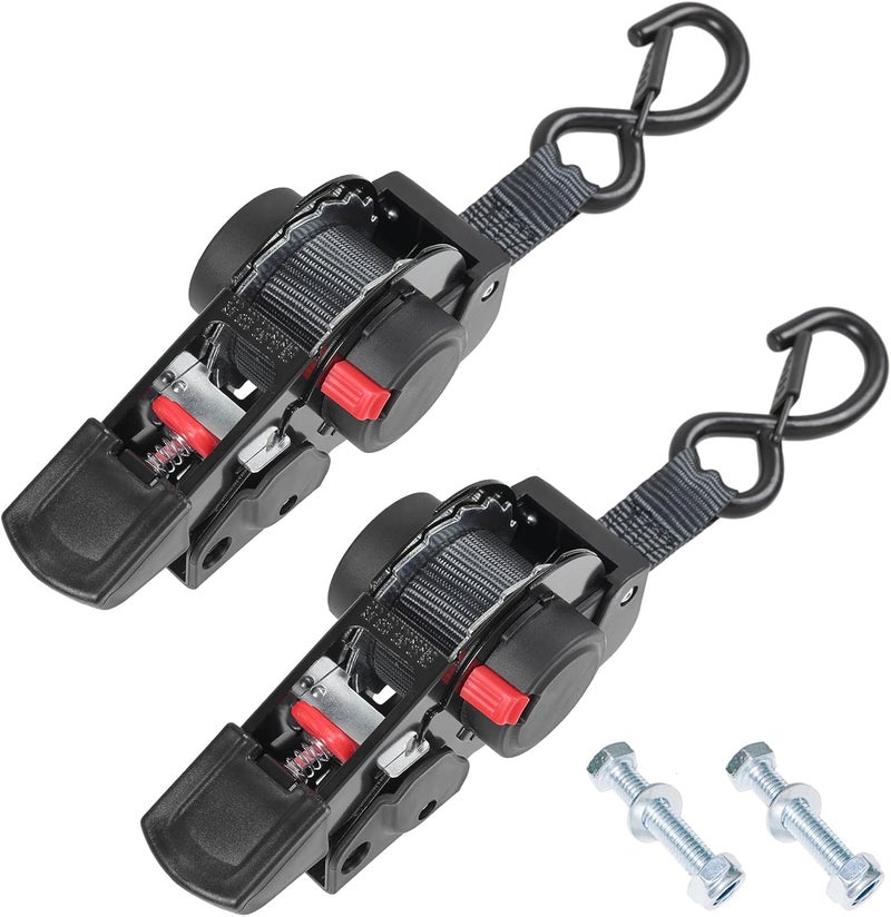 Ayaport Retractable Ratchet Straps 1 inch x 6ft - 1410lbs Break Strength Tie Down Straps for Boat, Jet Ski, Motorcycles, ATV - Image 1