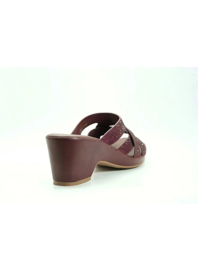 Michelle Morgan Bordo 092-3072 Michelle Morgan Women's Embellished Multi-Strap Block Heel Sandals 514RJ21G Bordo for Women | Best Price UAE