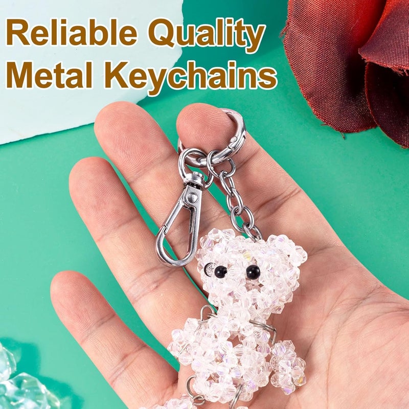 Double Opening Swivel Snap Hook Key Chain Clip Hooks Lobster Clasp Spring Clip Snap Hook with Ring for Keys Lanyards Jewelry DIY (SILVER) - Image 4