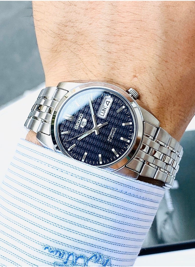 Seiko - 5 Automatic Blue Dial Stainless Steel Men's Watch SNK357K1 - Image 1